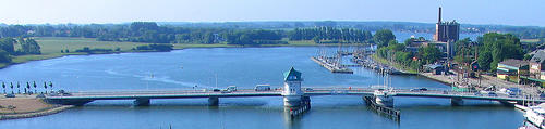Blick auf die neue Schleibr&uuml;cke in Kappeln